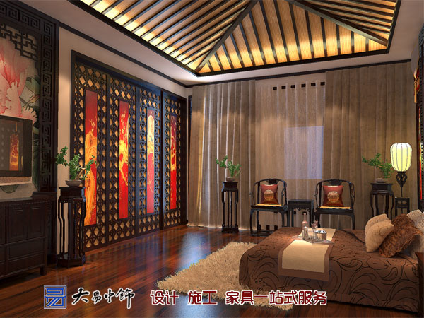 遼寧盤錦220平米別墅設計，感受中式別墅裝修的氣息