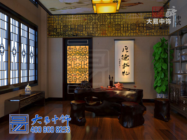 西安550平米別墅中式裝修 開(kāi)啟復(fù)古典雅精致生活