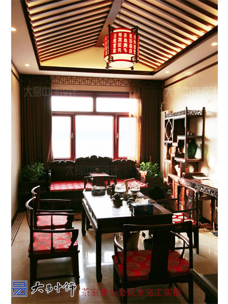 北京順義工業園區藥業集團中式辦公空間裝修設計元素